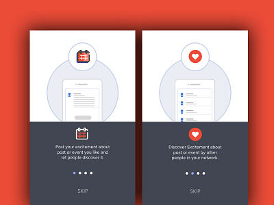 Social App On Boarding Screens app design on boarding