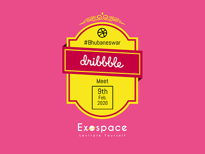 Dribbble Meet Bhubaneswar - February 2020 app design branding design dribble meetup illustrator landing page meetings meetup typography ui