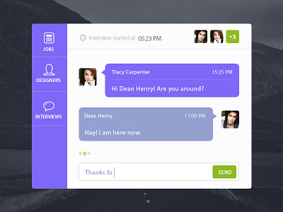 Interview Chat app chat download flat free icon interface interview landing mobile ui ux