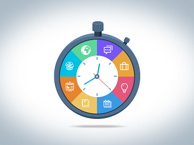 Time Management alarm app download flat icon illustrator interface mobile time management ui ux