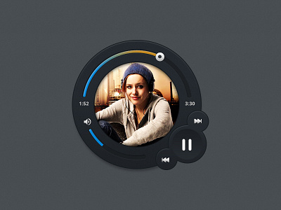 Music Player albums button controls media music play player ui user interface ux volume widget