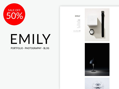 Emily - Minimal Portfolio WordPress minimal minimal design minimal logo minimal theme portfolio portfolio design portfolio site portfolio website web theme wordpress theme