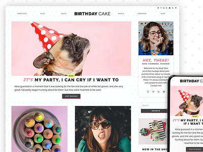 Birthday Cake Wordpress Theme Blog