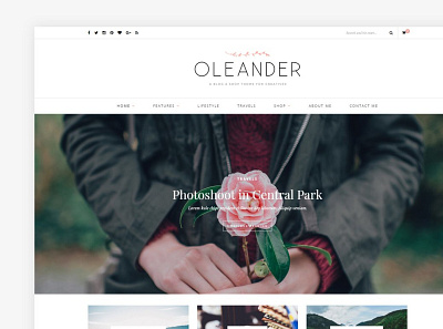 Oleander - A Blog & Shop Theme blog design blog template blog theme web theme web themes wordpress blog wordpress theme