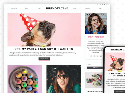 Birthday Cake: Wordpress Theme Blog blog template blog theme web theme wordpress