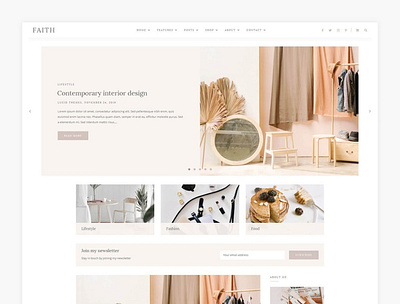 Faith - Blog & Shop WordPress Theme blog blog template blog theme blogging web theme wordpress blog