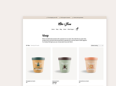 Mike + Jane - Minimal Shop Theme branding ecommerce ecommerce website graphic design web themes wordpress theme