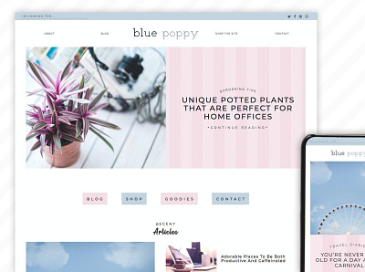 Blue Poppy Wordpress Theme Blog blog template blog theme branding graphic design web designing web template web themes website blog website theme