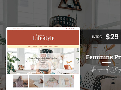 Feminine Pro - Chic WP Theme blog blog template blog theme branding graphic design web theme wordpress template wordpress theme