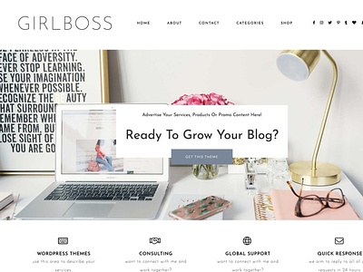 Girlboss WordPress Theme blog blog template blog theme blogger branding graphic design web template web theme wordpress blog wordpress theme