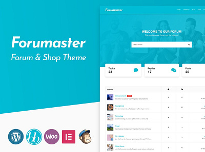 Forumaster - WP bbPress Forum Theme branding business template business theme graphic design web theme wordpress business wordpress template wordpress theme