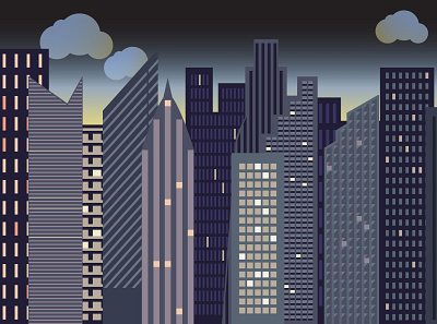 nighttime cityscape buildings city cityscape illustration illustration art