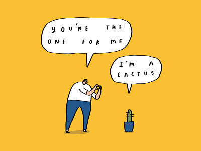 You're the one for me. art banana shelf card ideas funny humour illustration