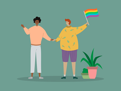 LGBT community illustration community couple day illustration love rainbow rights together tolerance