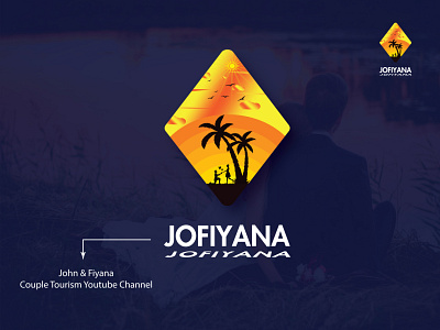 Jofiyana- Couple Tourism YouTube channel logo design illustratio adventure logo attractive creative hiking incredible logo logo design logo maker logos minimalist mountain tourism travelling vectorillustration youtube channel