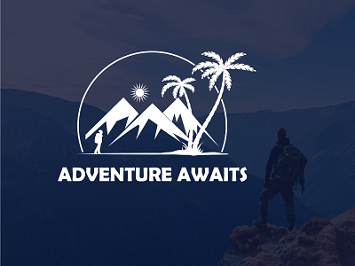 Adventure awaits logo design adobe illustrator adventure adventure logo attractive creative hiking logo logo design logo maker mountain tourism travel agency travel agency logo travell travelling vector vector illustration