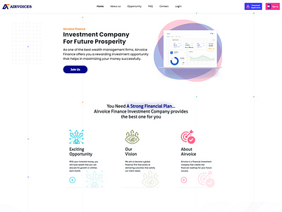 Airvoices Investment design finances html5 javascript jquery sass web
