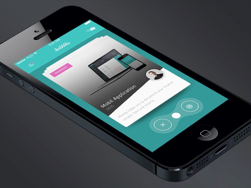 Hello Dribbble! app colorful debut flat design framer.js hello world tinder ui