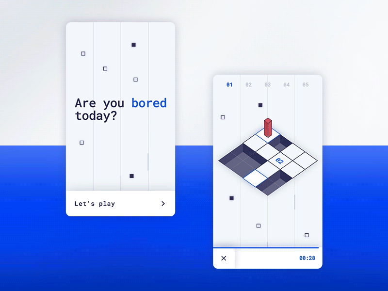 Pathfinder – A Mobile Game abstract clean css game geometric light minimal mobile motion prototype ui web