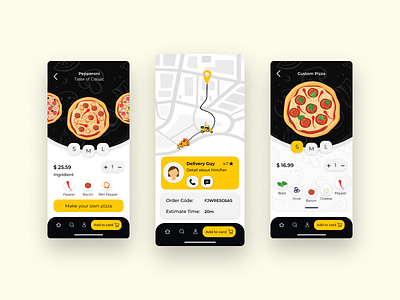 Pizza Delivery App app design food pizza product design ui ux