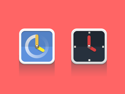 Clock black blue clock icon pink progress bar