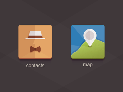 icons contacts map