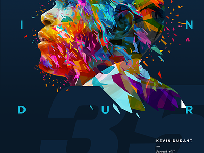 Kevin Durant - Nba poster series color durant illustration kevin mvp nba player poster sport typo typography