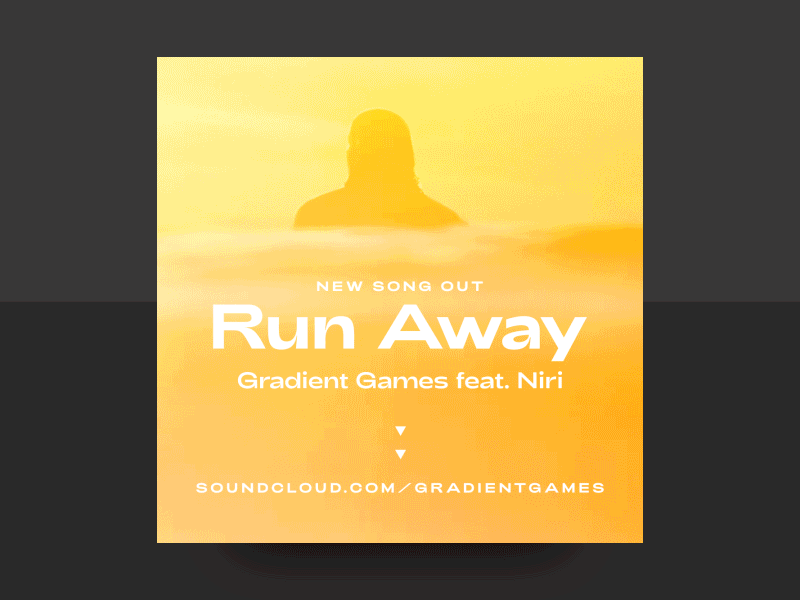 Gradient Games feat. Niri - Run Away after effects artist gif loop motion seaside song typo ui ux