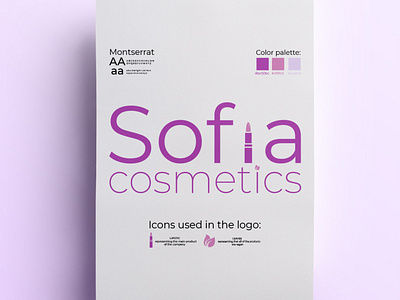 Cosmetic Brand Sofia Cosmetics Logo branding design icon illustrator logo minimal photoshop typography vector