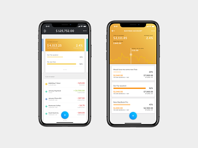 Douugh / Savings Account app design banking banking app clean douugh finance finance app fintech gold mobile app mobile design mobile ui modern money orange
