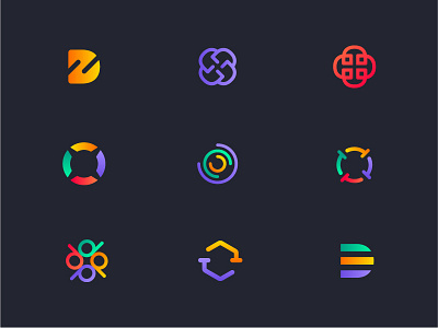 Logo Concepts branding circles colorful colors concept letter d logo design