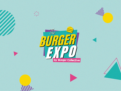 The Burger Expo / Logo 80s branding burger design identity logo logo design retro vector vintage visual