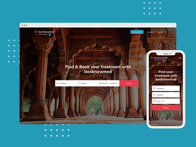 booknowmed / Home Page clinic doctor health homepage landing page medical medical app responsive app responsive design search results travel app treatment ui ui design webdesign website