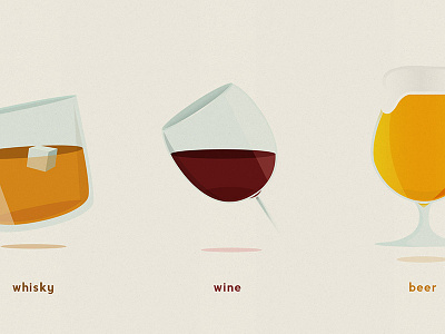 Whisky, wine & beer - large view included alcohol beer design flat identity illustration minimal vector whisky wine