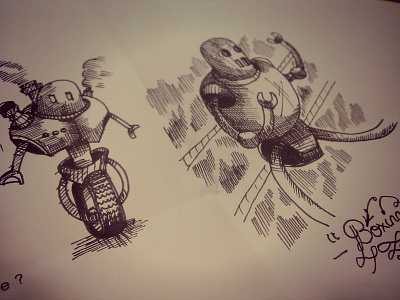 Sketchbook - Robots drawing illustration pen robot robots sketch sketchbook