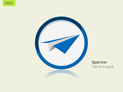 [FREE] Sparrow Flat Icon desktop dock free freebie icon mail pack sparrow