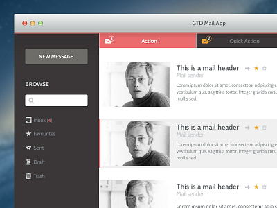 GTD Mail App app design flat gtd icon icons interface mail ui ux