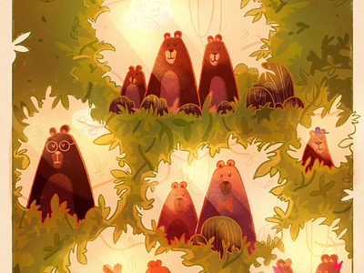 Neigh(bear)hood animals bear character coloring colors cute design digital art illustration illustrator jeunesse kidlit kidlit art procreate