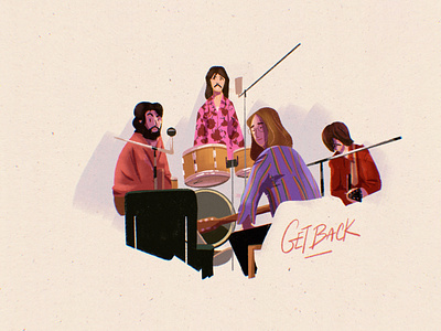 The Beatles - Get Back beatles character design digital art digital painting dribble get back illustrateur illustration illustrator procreate the beatles