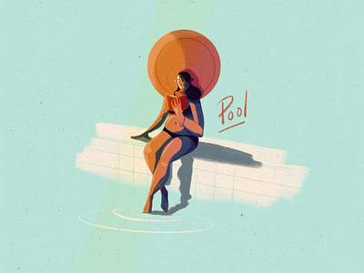Pool character digital art illustration illustrator pool procreate sketch sketchbook woman