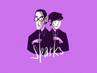 Sparks editorial illustration freelance illustration illustrator music portraits procreate sparks spot illustration