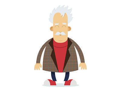 The Doc cartoon character doc grey illustration illustrator man old vector