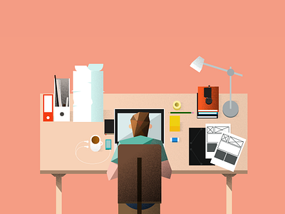 New Portfolio 2015 desk identity illustration link low poly office poly portfolio typography vector
