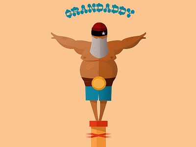 Luchadores - Grandaddy cartoon catch character character design fighter illustration lucha libre old