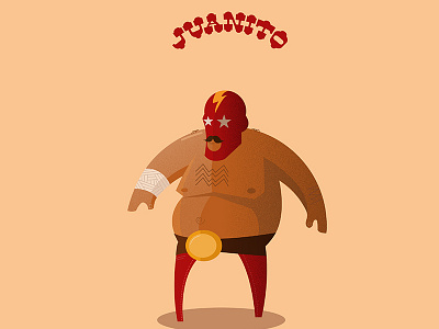 Luchadores - Juanito cartoon catch character design fighter illustration lucha libre red