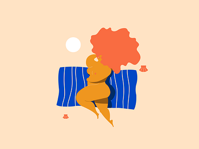 Chilling hot illustration illustrator minimalist summer summertime vector woman