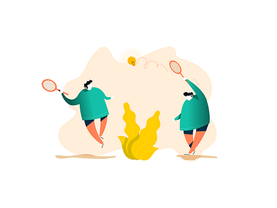 Playing with ideas adobeillustrator bulb ideas illustrateur illustration light sport tennis vectorart