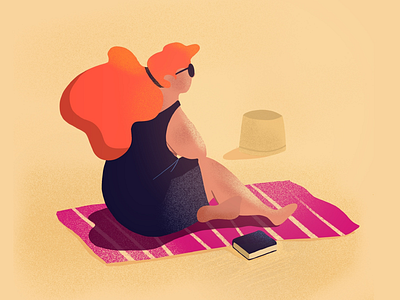 Beach day ⛱☀️ beach character illustration loneliness procreate scene summer sunny