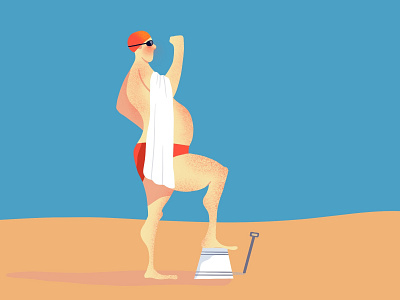 The Swimmer 🏊🏻‍♂️ apple pencil art beach character digitalart digitalillustration flat france illustrateur illustration illustrator procreate app summer