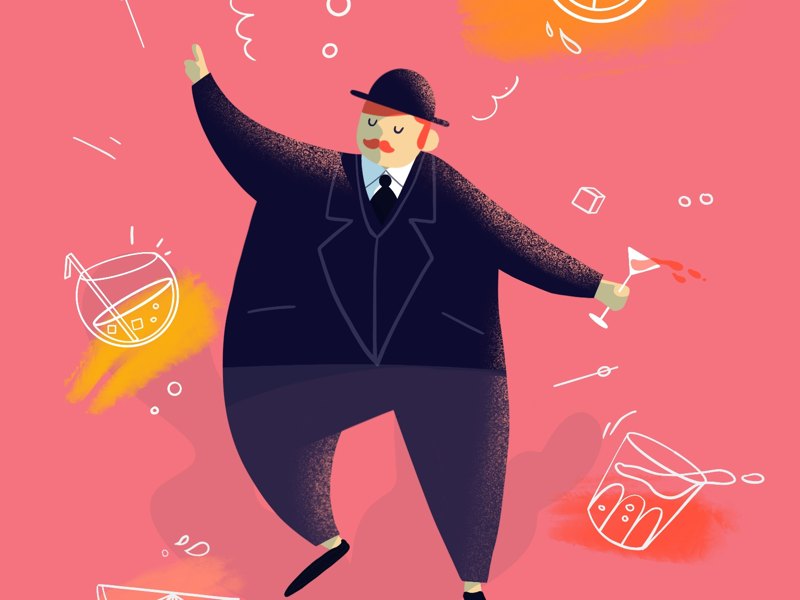 A bit tipsssyyyyy 🍹🍾 line texture character tipsy lille illustrator procreate illustration digital art